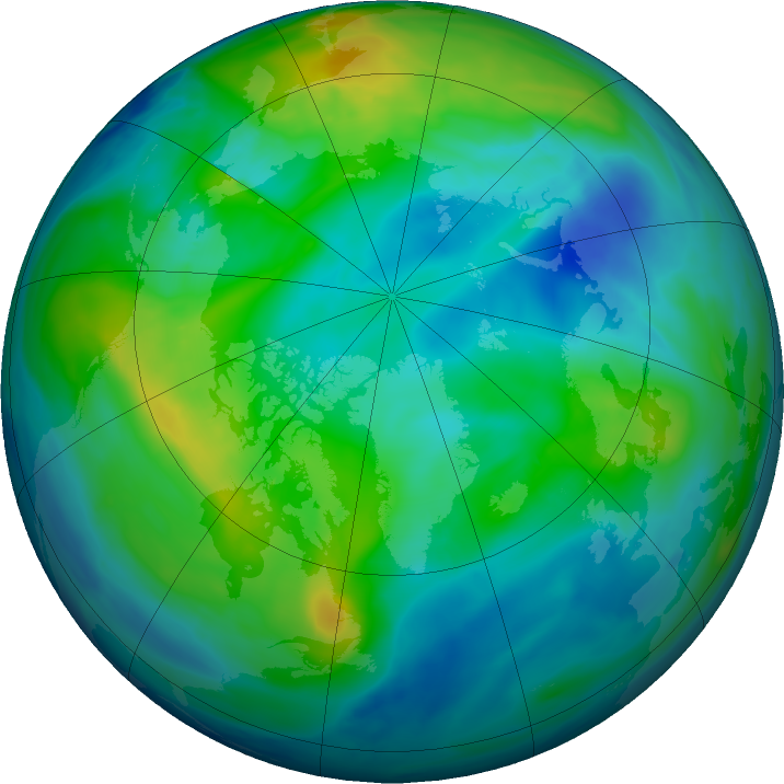Arctic ozone map for 11 November 2017